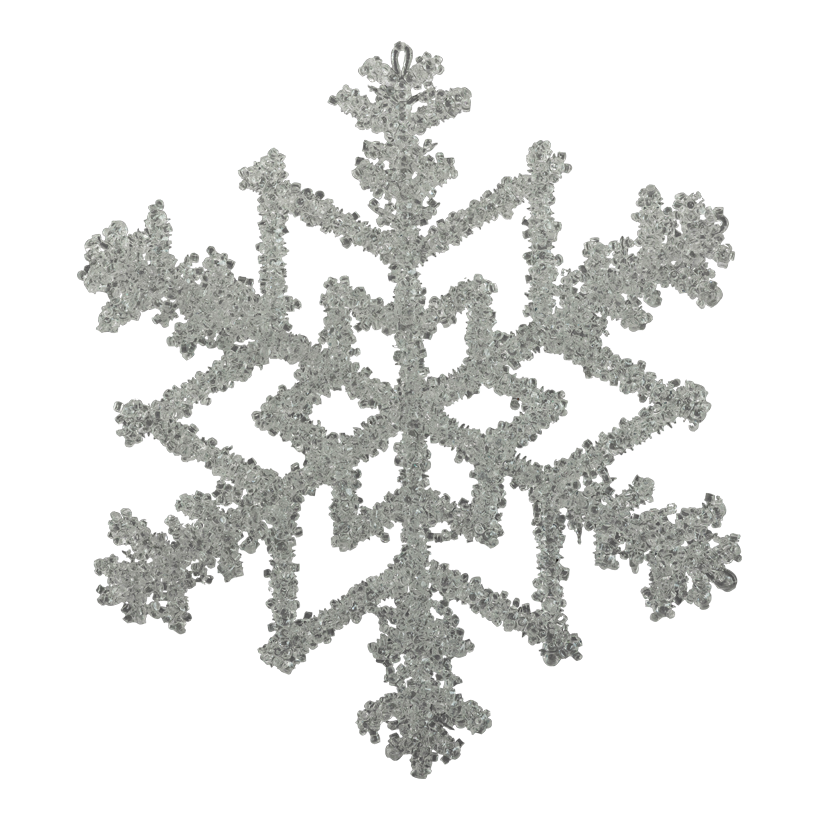 Schneeflocke, Ø 30cm aus Kunststoff, mit Hänger