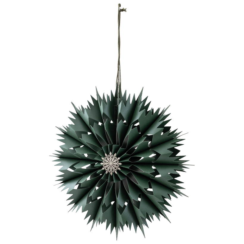 Snowflake, with metal star, Ø 40cm out of paper, foldable, with cord and Velcro strip