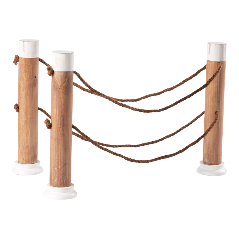 Bastingage, 120x40cm en bois de sapin/corde, longueur entièrement tendue 135cm