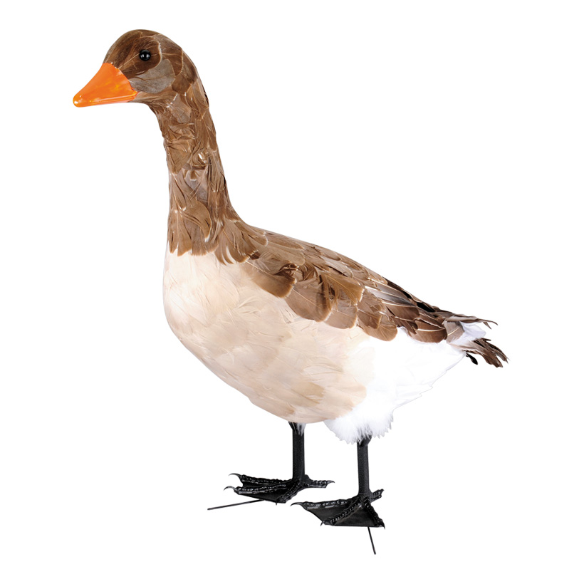 Goose, standing, 56x60cm, styrofoam with feathers