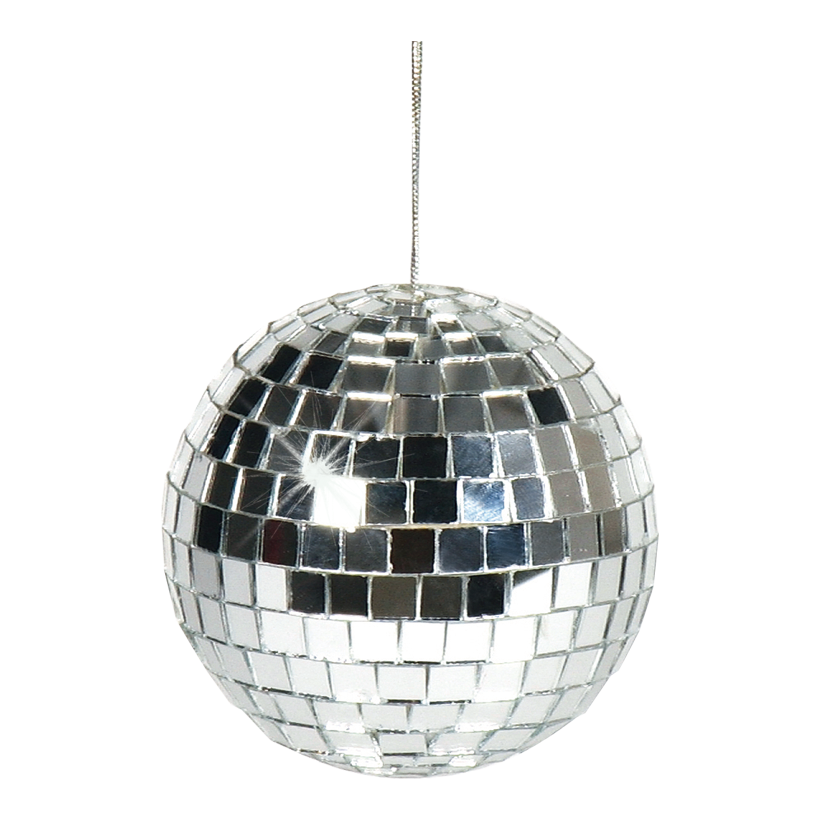 Mirror ball, silver 50g Ø 6cm styrofoam with glass discs