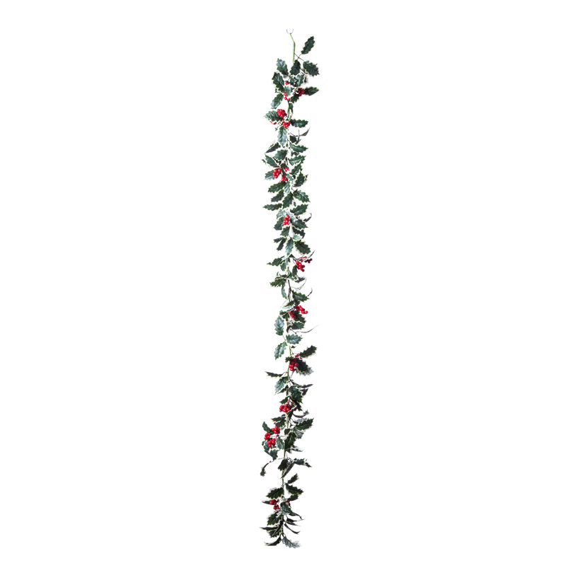 Holly garland, 160x20cm with berries