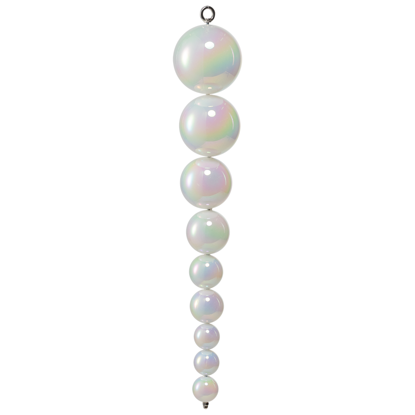 Ball drop pendant, 45cm Ø 8cm, 7cm, 6cm, 5cm, 2x 4cm, 3x 3cm out of plastic, 9 balls, flame retardant according to EN71-2