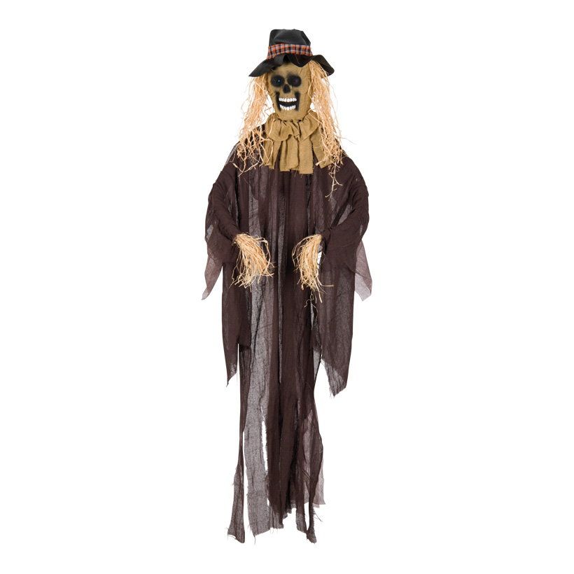 Scary scarecrow, 190x100x50cm out of textil/plastic, eyes flash in different colors