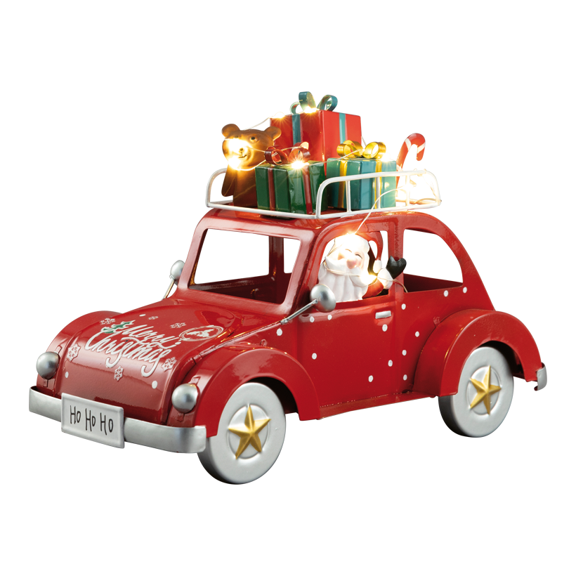 Pick-up mit Weihnachtsgeschenke, 27x16x14cm aus Blech, batteriebetrieben 2x AAA erforderlich