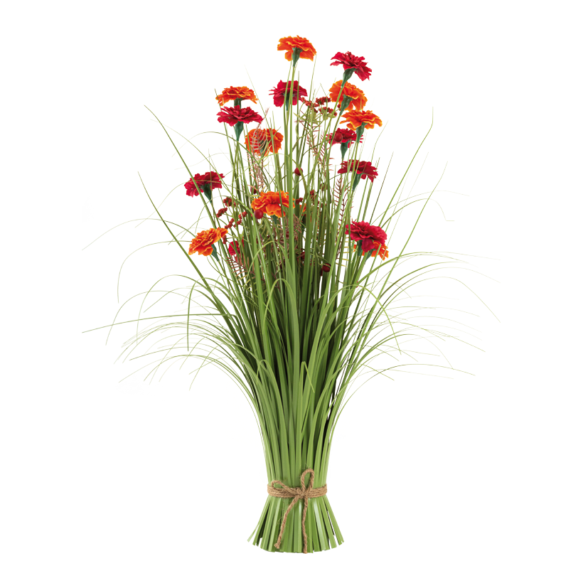 Bundle of grass with carnations, 70cm Breite: Ø 30cm out of plastic/artificial silk