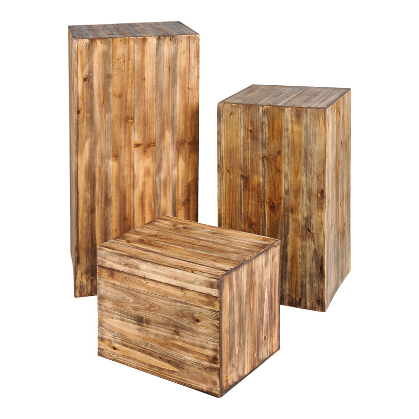 Podeste, 40x30x30cm, 60x35x35cm,80x40x40cm, 3Stck./Satz, unten offen, Holz, nestend