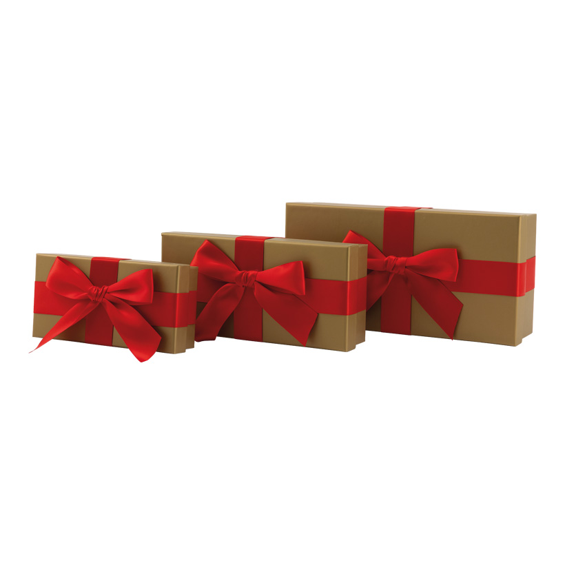 Boîte-cadeau, 30x15x8cm,25x12x6cm 20x20x20cm 3 pcs/set, avec noeud de satin rectangulaire, emboîtables