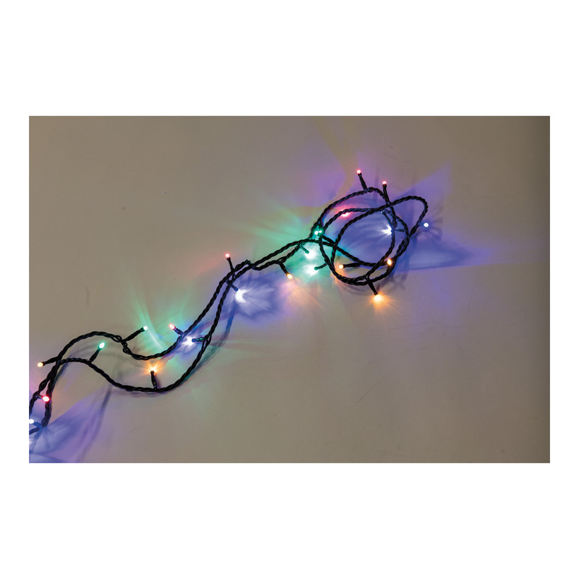 PVC light chain with 50 LEDs, 500cm IP20 plug for indoor, 20x connectable, 1,5m supply cable, 220-240V