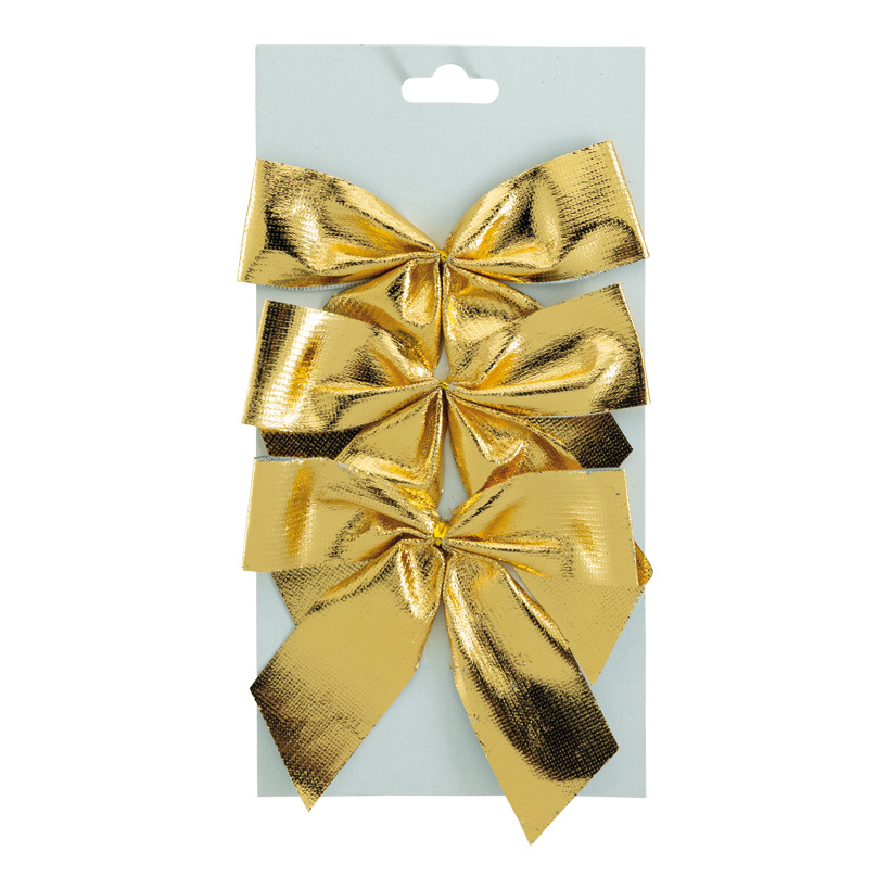 Bows, 14x13cm 3 pcs., out of polyester, with 2 loops, on card