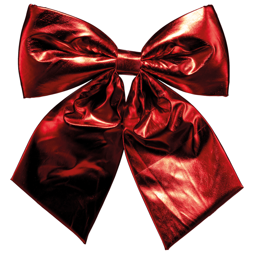Bow, shiny, lightly padded, 30x25cm out of polyester, with wire for fastening, for indoor and outdoor
