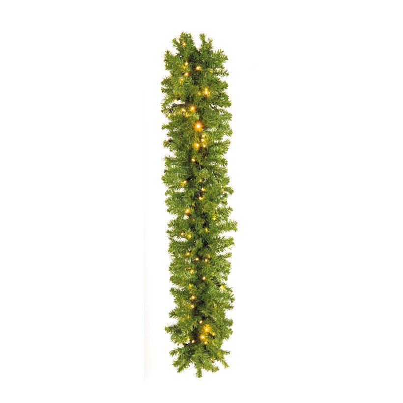 # Guirlande de sapin, 125x30cm ''Deluxe", avec 200 tips et 120 LEDs blanc chaud, en plastique, avec mousqueton, connectable, pour l' extérieur