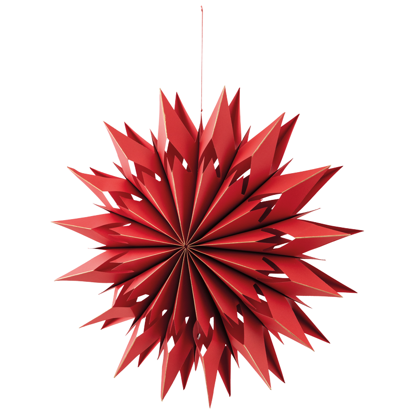 Snowflake, foldable, Ø 60cm out of paper, double-layered, with hanger, with magnetic closure