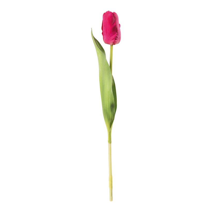 Tulpe am Stiel, 36cm Ø 4cm Blüte aus Kunststoff/Kunstseide, biegsam, Real-Touch Effekt