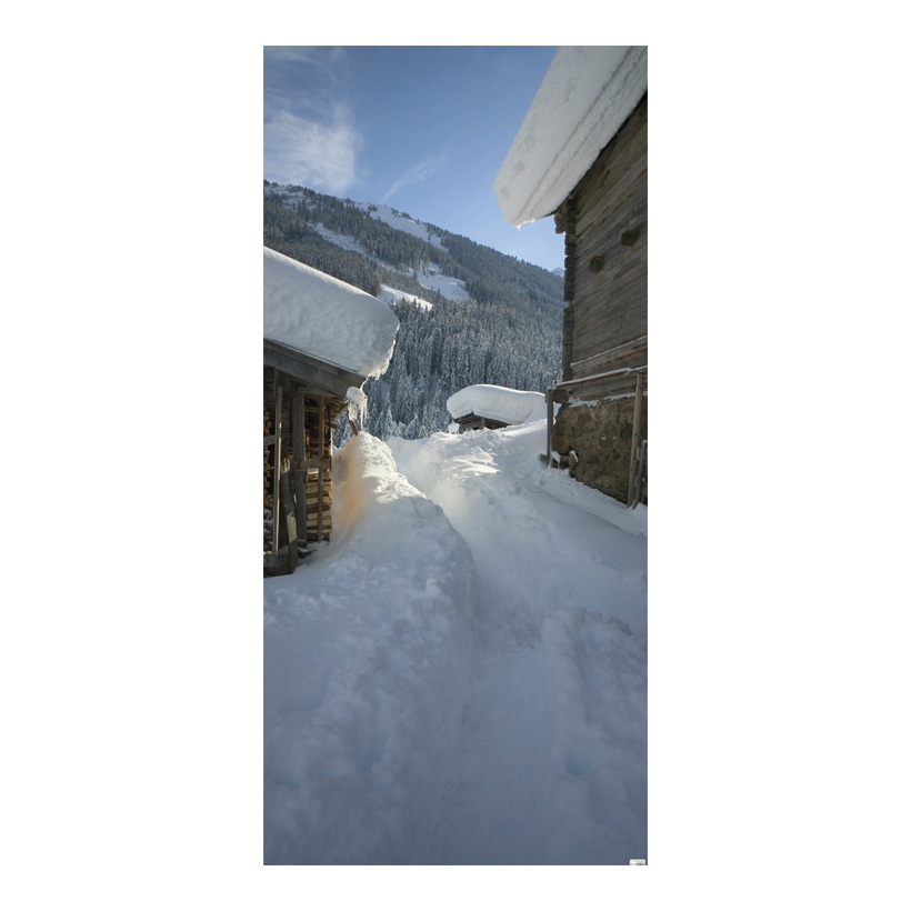 Motivdruck Bergwinter, 80x200cm Stoff