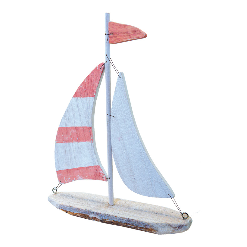 Bâteau à voile, H: 40cm B: 38cm en bois