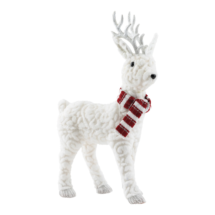 Reindeer, 46x13cm out of styrofoam/textile, walking, with scarf