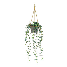 # Hanging plant 80 cm lang, Ø 20 cm fabric, artificial silk, in metal pot
