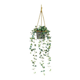 # Hängepflanze 80 cm lang, Ø 20 cm Textil/Kunstseide, im Metalltopf