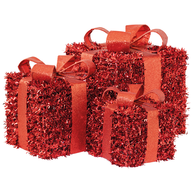 Gift boxes, 17x15x15, 25x20x20, 29x25x25cm 3 pcs./set, out of tinsel and metal, nestable