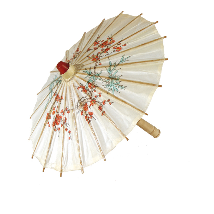 Paper umbrella, Ø 30cm, 40cm, with floral print, oiled