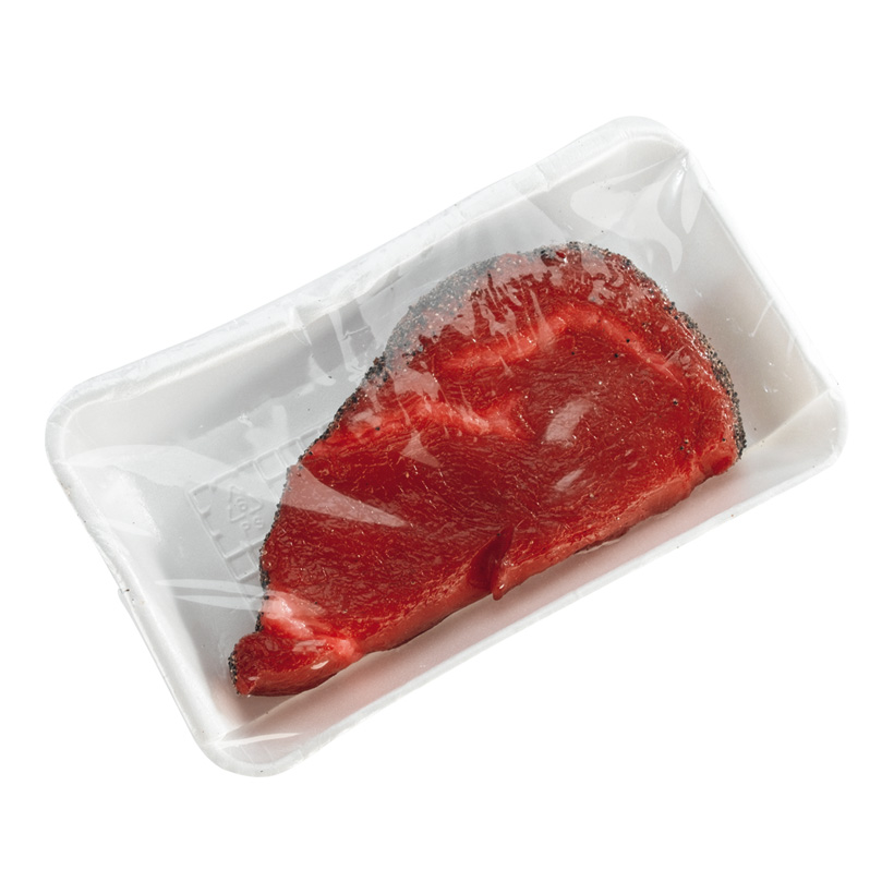 # Steak, raw, 8x18cm, plastic