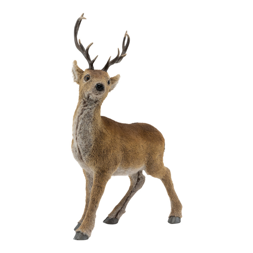 Deer, 48x24x66,5cm out of styrofoam/silk, standing, with antlers
