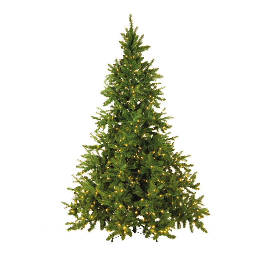 Edeltanne, 210cm Ø ca.155cm mit 1.252 Tips, PE/PVC-Mix, 1.117  PVC/135 PE Tips, 3-teilig + Metallständer