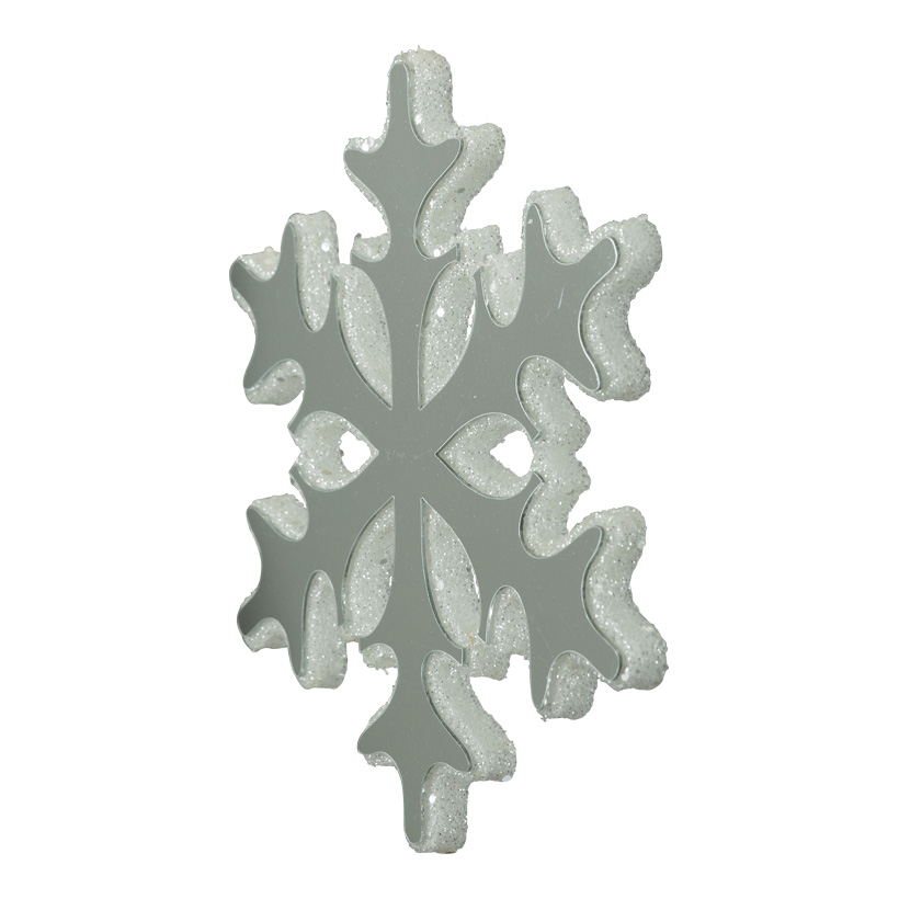 Schneeflocke mit Spiegeleffekt, 20cm aus Schaumstoff, mit Nylonfaden