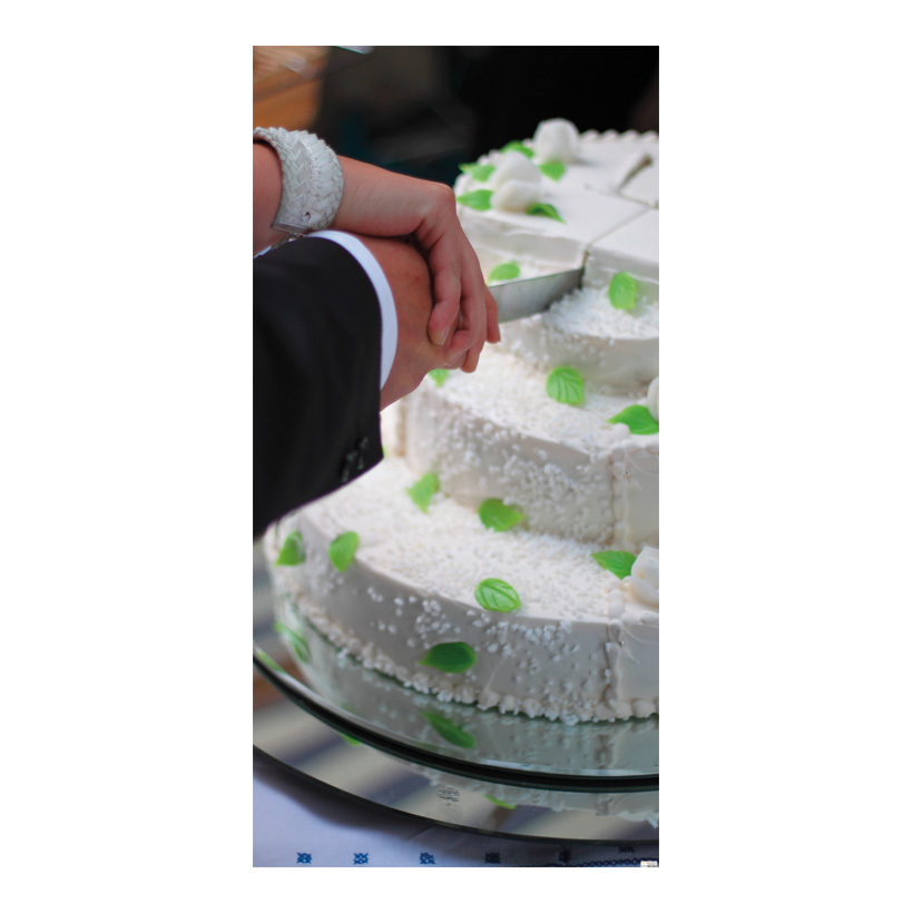 # Motivdruck "Hochzeitstorte", 180x90cm Stoff