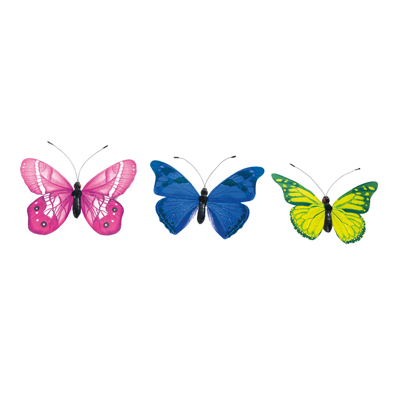 Butterflies, 30cm 3-fold, with metal wire, in blister pack