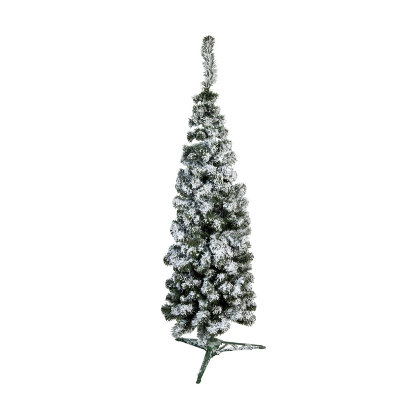 Noble fir with stand, 180cm Ø76cm slim line, 247 tips, snowed