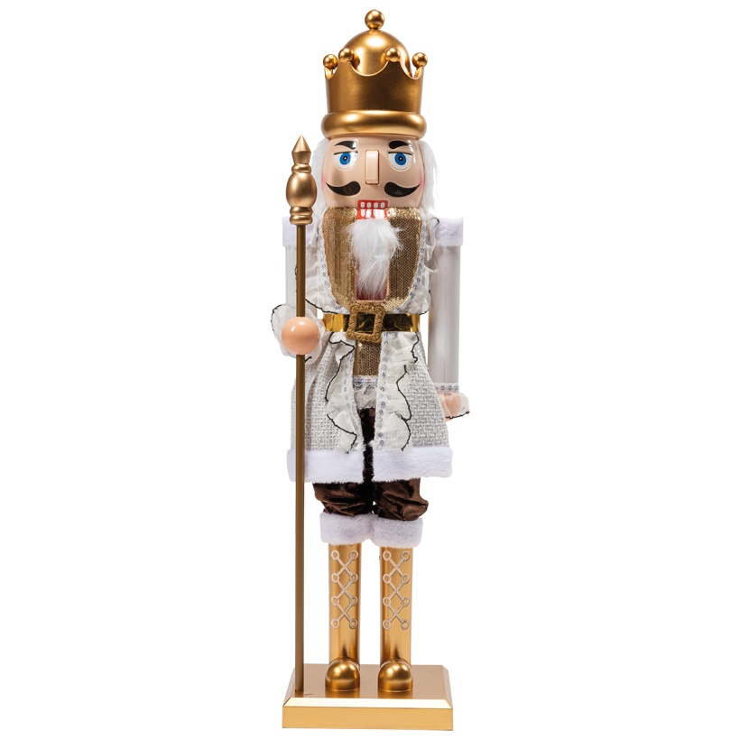 Nutcracker with rod, 80cm out of plastic, 19x17cm base