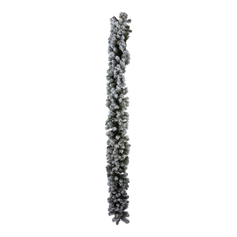 Guirlande de sapin noble, 270x30cm avec 100 LED blanc chaud, 360 tips, en plastique enneigée