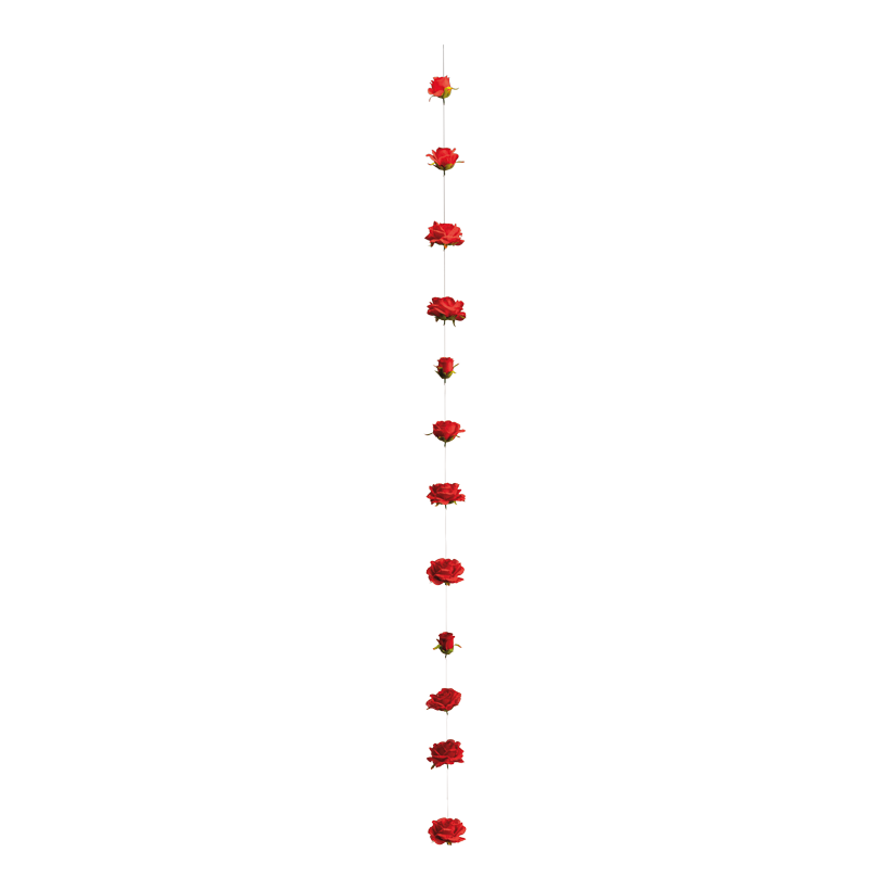 Rosengirlande, 200cm Rosenkopf: Ø 4-11cm 12-fach, aus Kunststeide, mit Nylonfaden