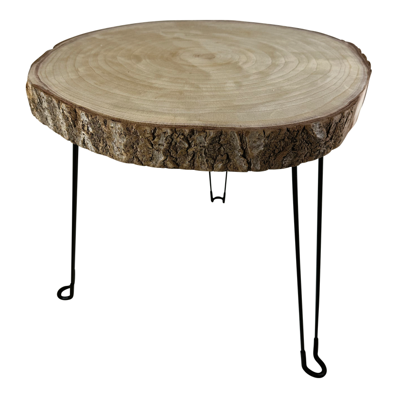 Table, _ 45-53cm Höhe 47cm, Dicke: 3cm out of wood, with foldable metal feet