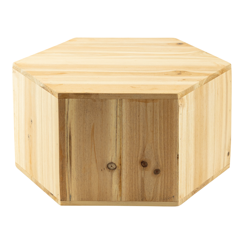 Podest, 30x26x15cm 15cm hoch 6-eckig, aus Holz