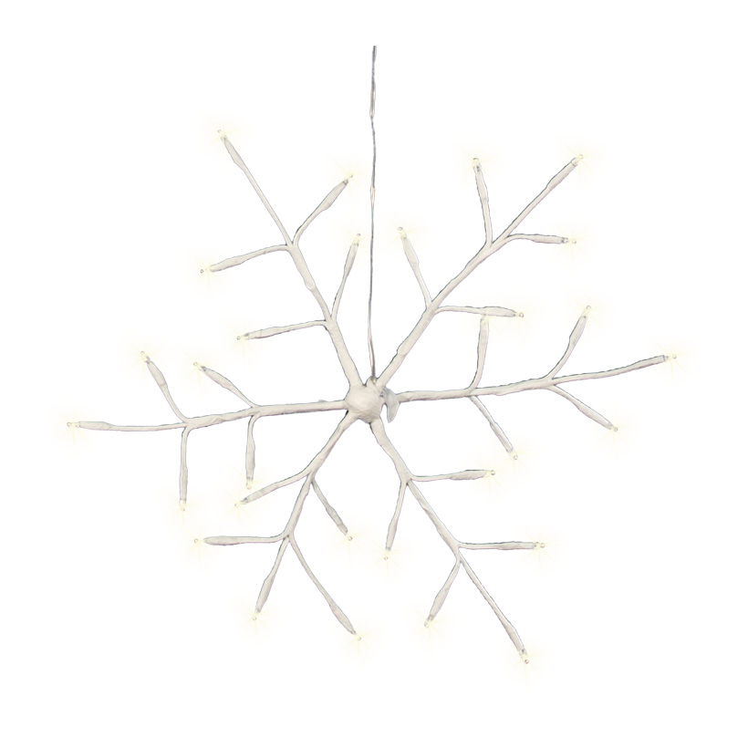 Snowflake, 40cm, 40LEDs, warm white, for outdoor, with 6 hours timer, battery powered, 3x AA batteries