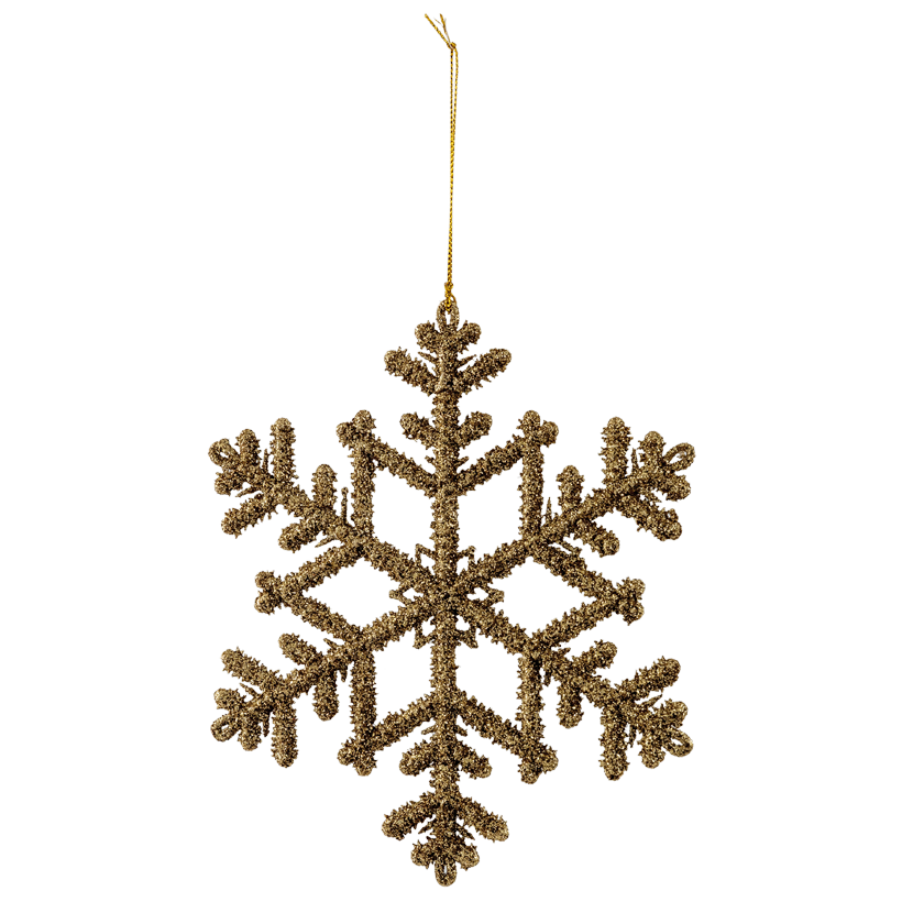 Snowflake, Ø 20cm out of plastic, with hanger, with glitter