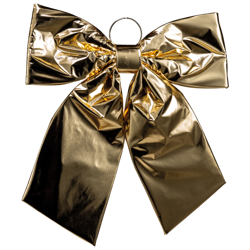 Bow, shiny, lightly padded, 48x42cm out of polyester, with metal ring, for indoor and outdoor