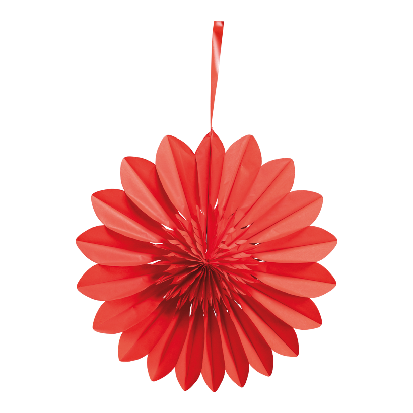 Flower rosette, 50cm out of paper, foldable, with hanger, self-adhesive