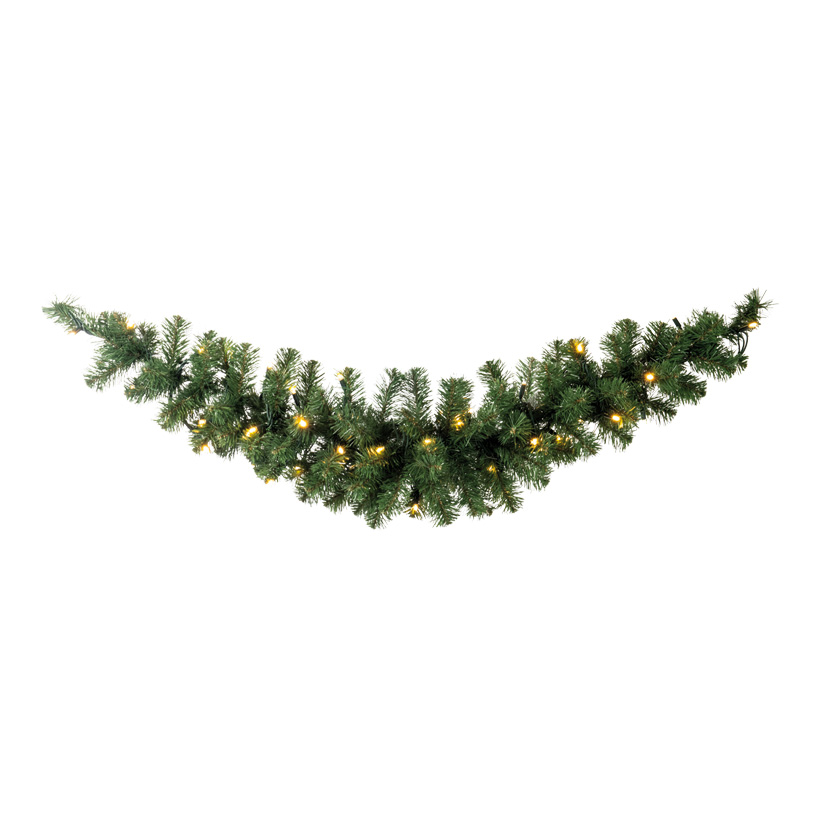 Noble fir swag, 100cm Ø30cm with 50 LEDs, IP44 for outside use