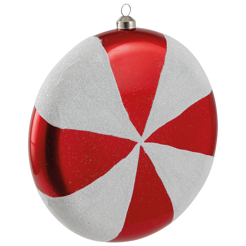 Ball ornament, Ø 20cm out of plastic, flat, with hanger