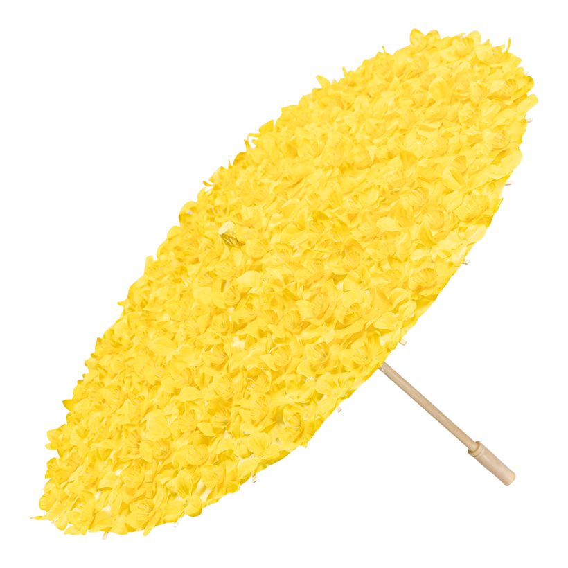 Bamboo umbrella with daffodil flowers, _ 60cm out of bamboo/paper/artificial silk