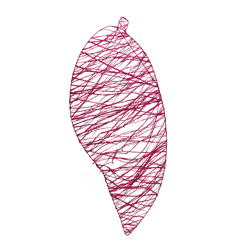 Palm leaf, 90x40cm out of natural material/metal, flat