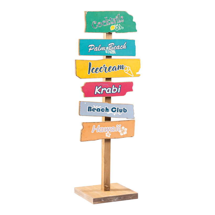 Wegweiser, 122cm Schildgröße: 30-45cm mit 8 Richtungspfeilen, aus MDF