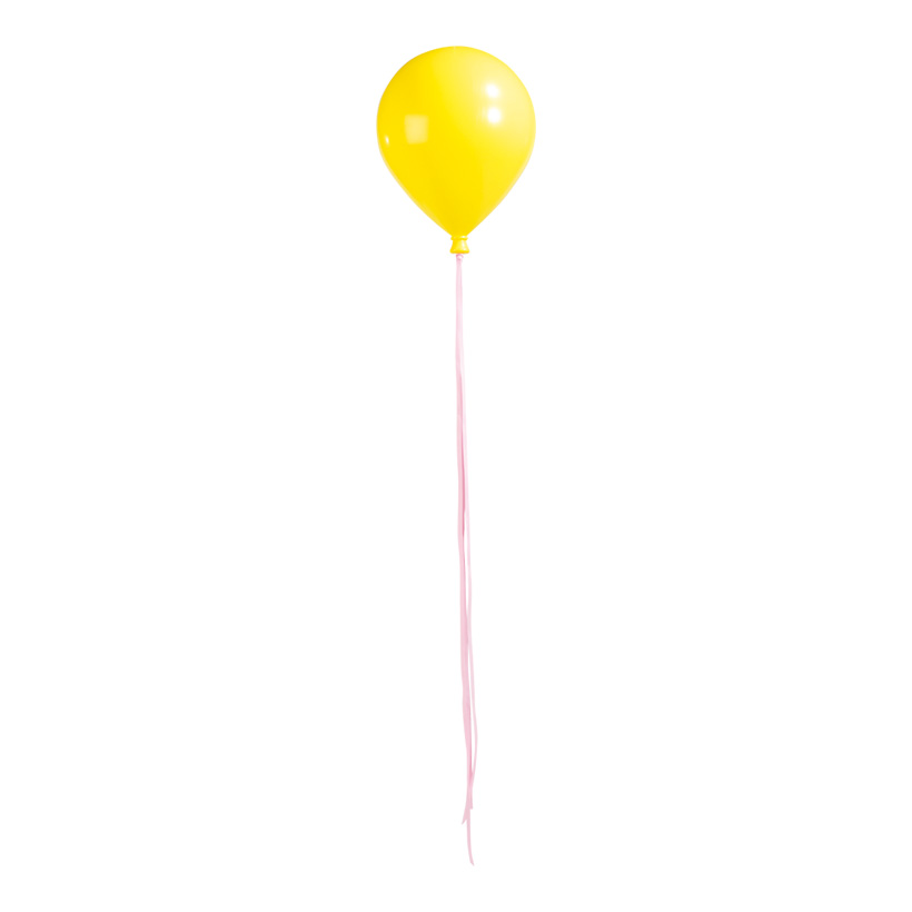 Ballon mit Hänger, Ø 20cm, 25,5cm, mit Bänder: 100cm, Kunststoff