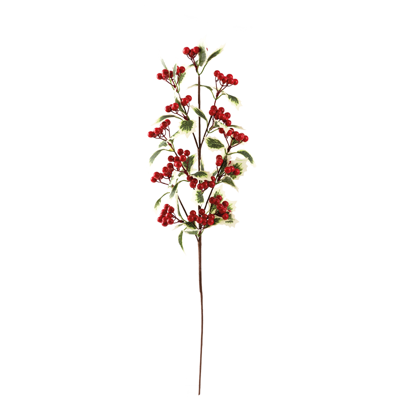 Holly twig with berries, 70cm out of plastic, flexible