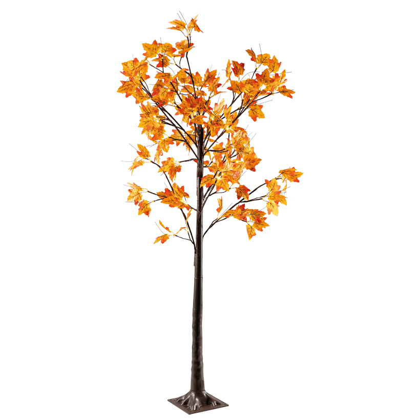 Autumn tree with 96 LEDs 180cm 4-part, out of plastic and artificial silk, with USB connector, for indoor use