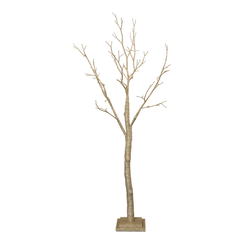 Korallenbaum, 125cm aus Holz, beglittert, Holzfuß: 17x17x2cm